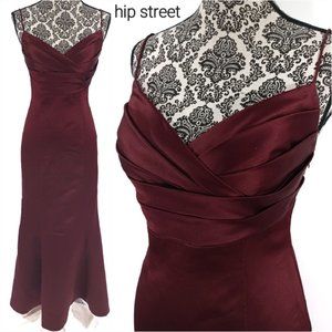 David's Bridal Deep Red Maxi Dress